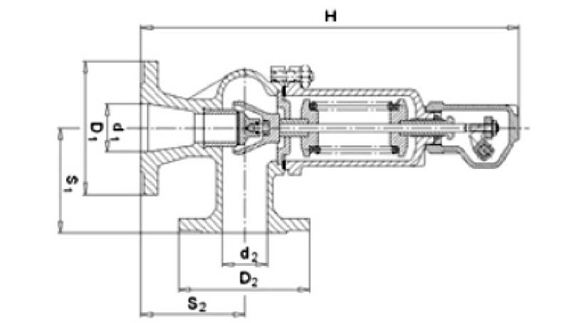 Габаритная схема клапана предохранительного Armak 240F
