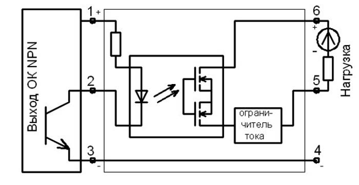 Схема подключения преобразователя дискретных сигналов PSA-NPN-D
